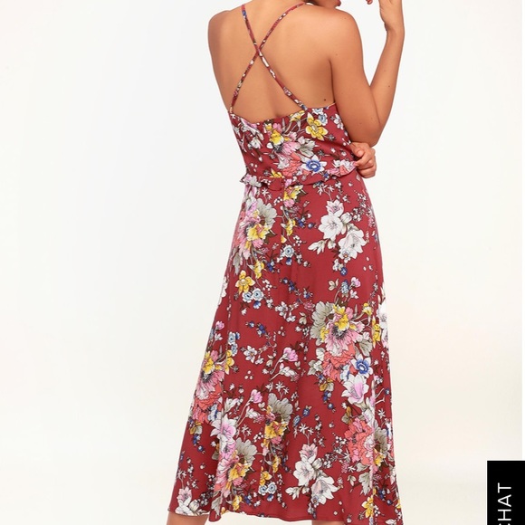 Rust Floral Dress - Picture 2 of 6